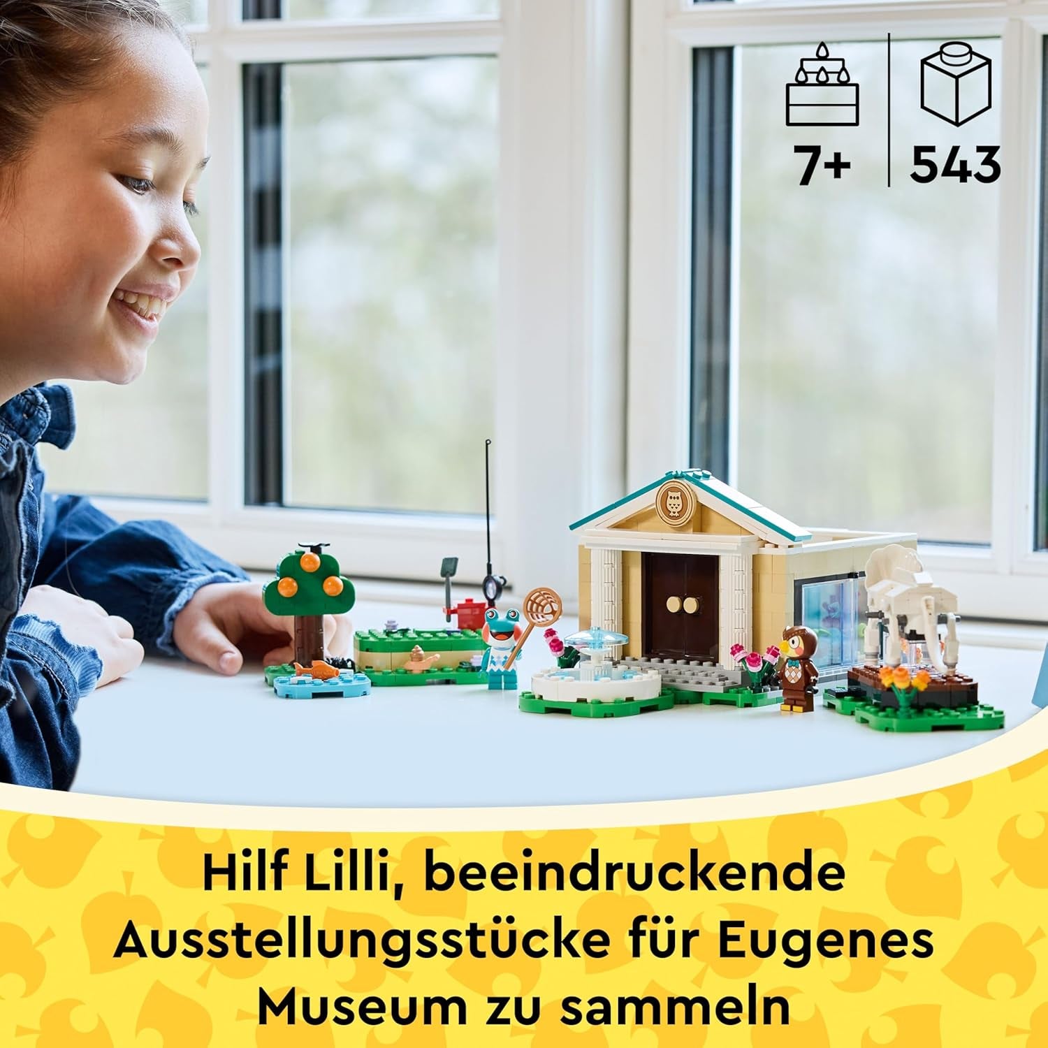 LEGO Animal Crossing – Eugens Museumssammlung – Interaktives Spielset mit Eugen & Liliane Minifiguren, Dinosaurierfossilien & Zubehör – Gamer Geschenk für Mädchen & Jungen ab 7 Jahren – 77056