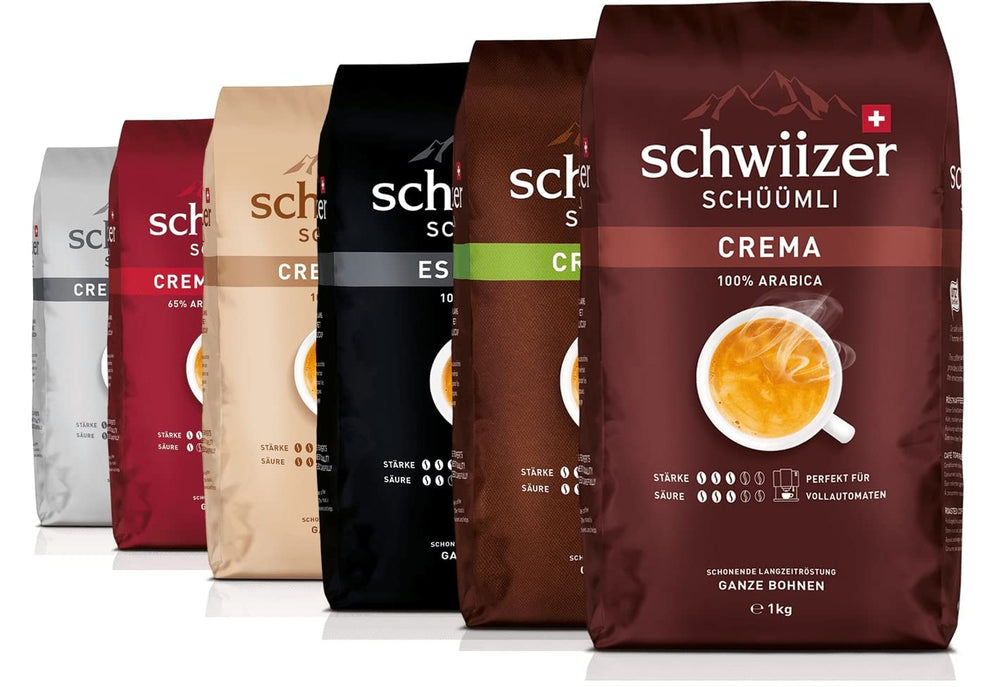 Boabe de cafea Schwiizer Schüümli Espresso 1kg - Intensitate 4/5 - Certificat UTZ (Pachet de 4)