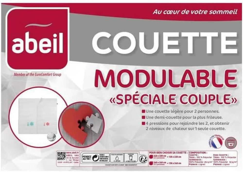 Abeil Couette Modulable Special Couple 220 x 240 cm Bettdecken und Steppdecken Naty Shop