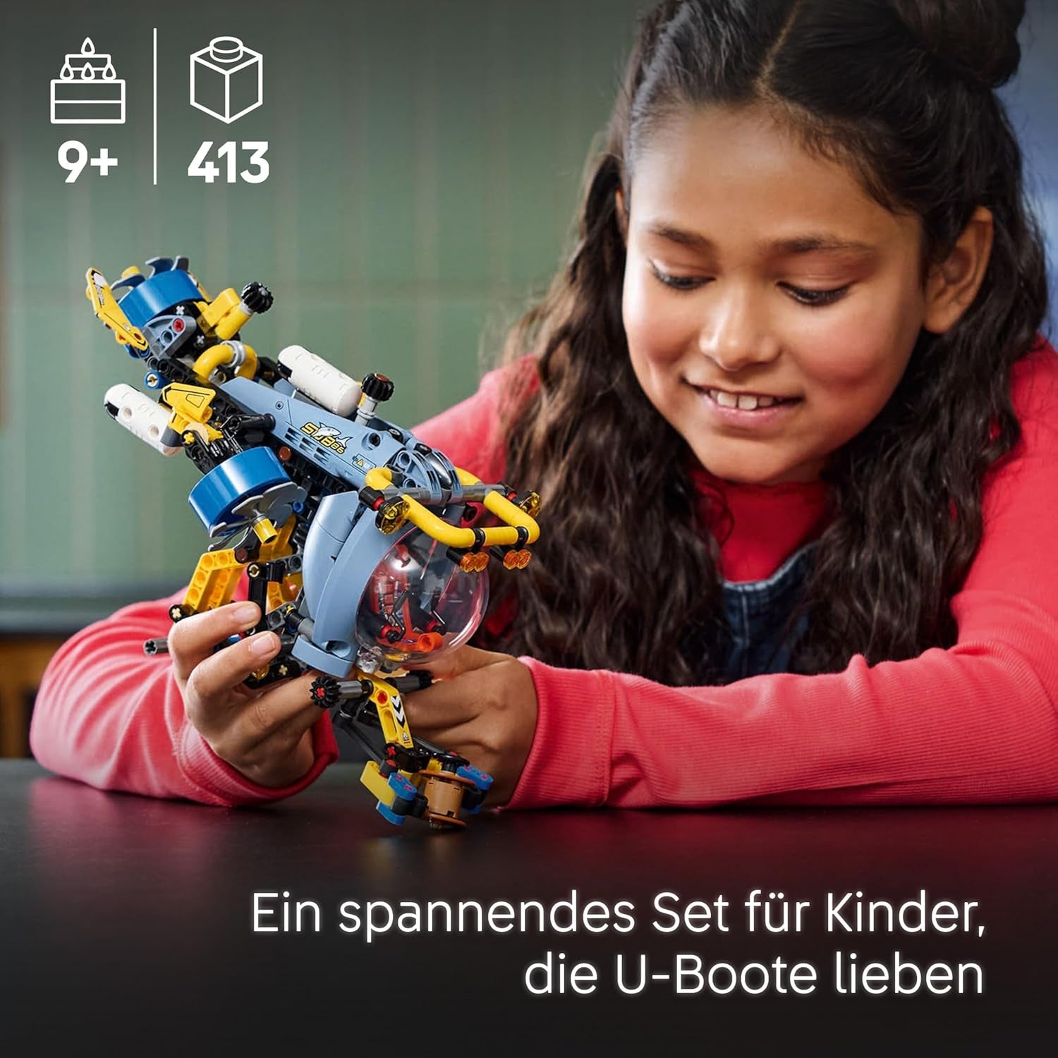LEGO Technic Deep Sea Forscher U-Boot Spielzeug, Bauspielzeug für Kinder, Jungen und Mädchen ab 9 Jahren, kreative Geschenideen zum Geburtstag, baubares Fahrzeug, mit drehenden Propellern 42201