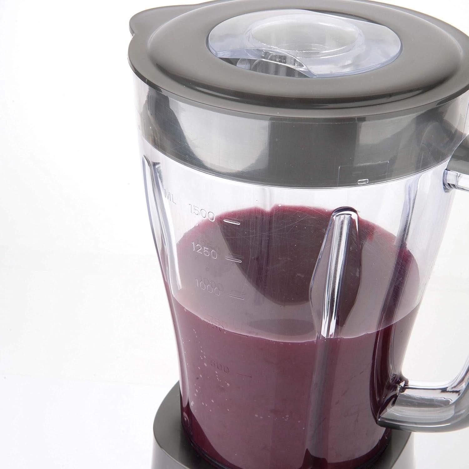 BLACK+DECKER Standmixer | 500W | 2 Geschwindigkeiten | Pulsfunktion | Glaskrug | 1,5L | Edelstahlmesser mit 4 Klingen | Herausnehmbar und leicht zu reinigen | Weiß Und Grau Kitchen Naty Shop