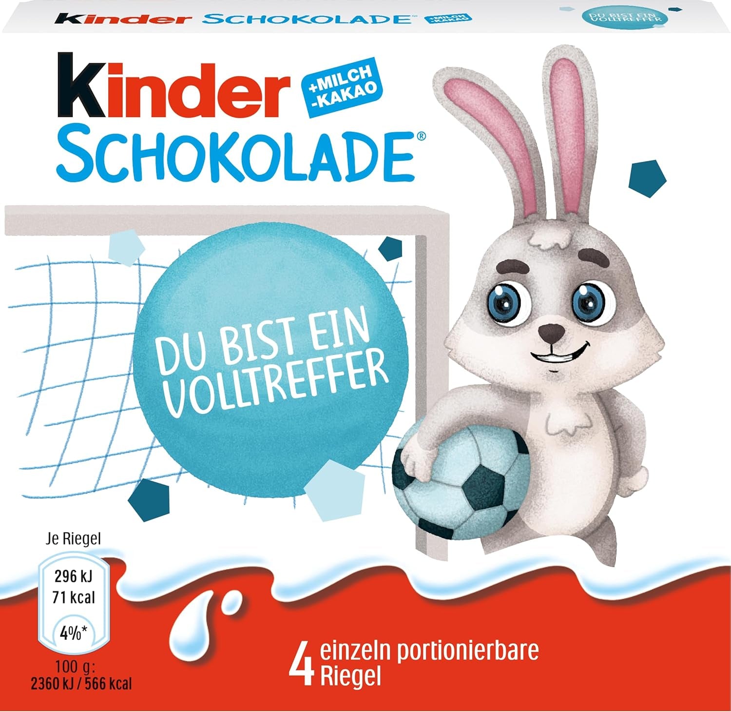 Kinderschokolade (20 x 50 g) – Valentinstagsgeschenk für Sie und Ihn, Karnevals- und Faschingssüßigkeiten – Gefüllte Milchschokoladentafeln – 20 Packungen mit je 4 einzelnen Tafeln