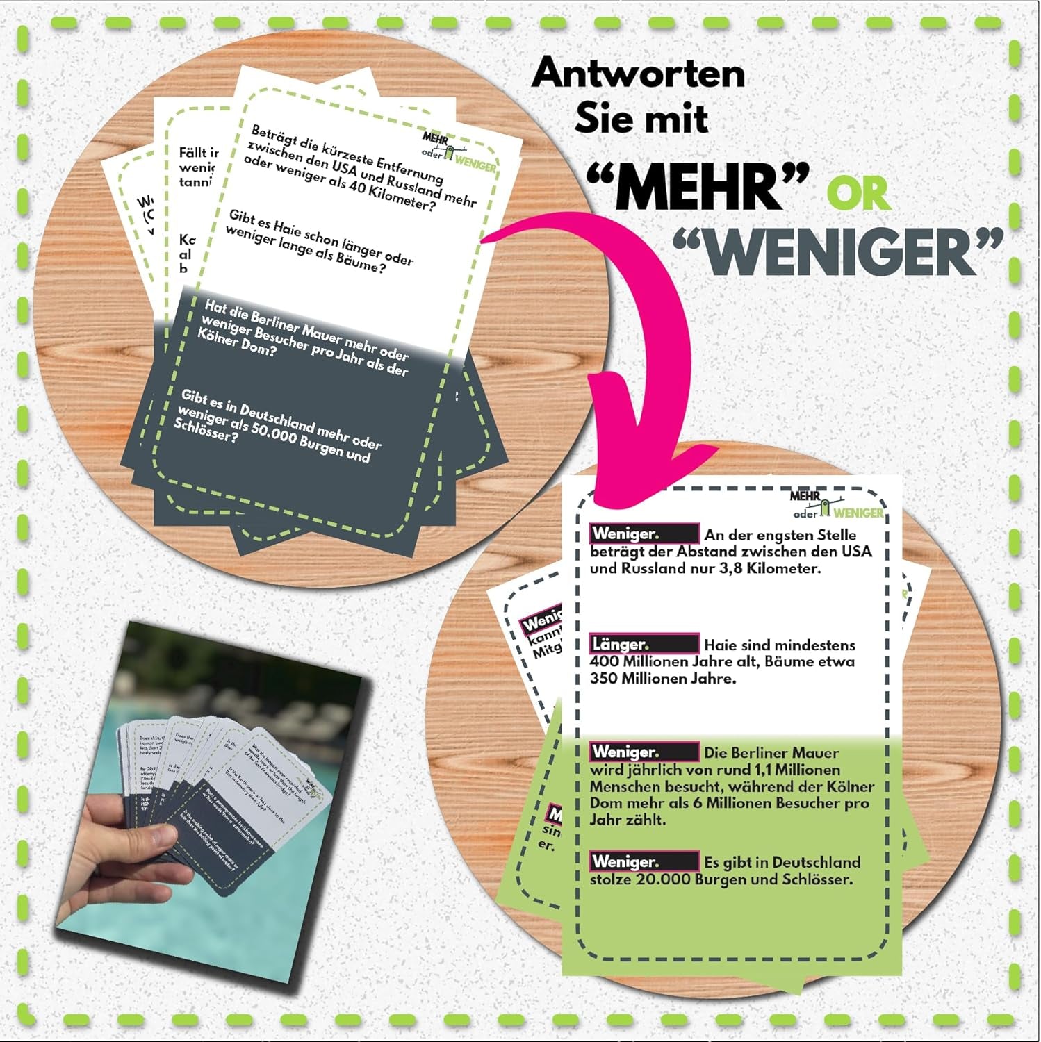 | Mehr Oder Weniger Kartenspiel | Wie gut ist Ihr Urteilsvermögen? Spiel für Erwachsene, Famile & Kinder | 2+ Spieler | Familienspiel | Reisespiel |