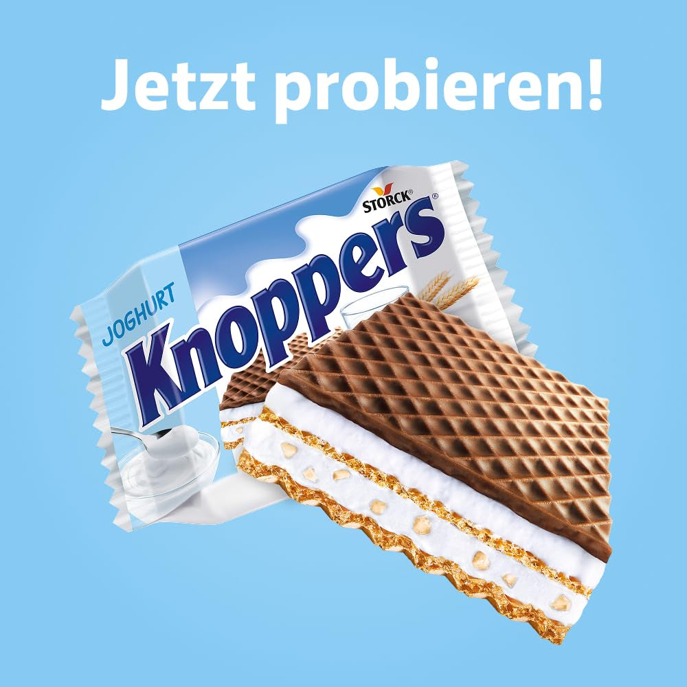 Joghurt – 4 x 200 g – Waffelscheiben gefüllt mit Joghurt und Nougatcreme, Haselnüssen und Kakao