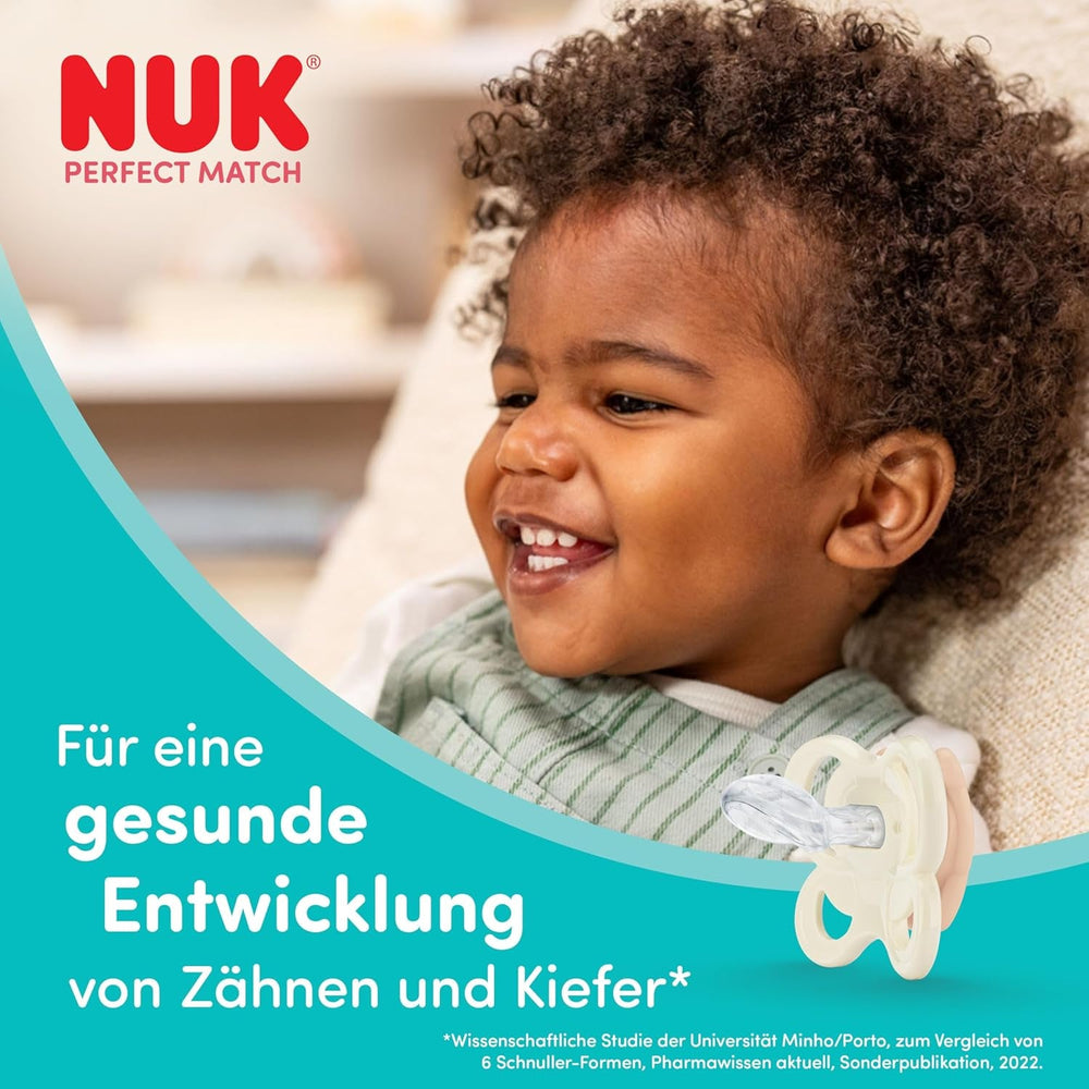 Suzete NUK Perfect Match Air pentru bebeluși | 0-6 luni | Suzete ortodontice care promovează circulația aerului și previn erupțiile cutanate cauzate de salivație | Acceptare 95% de către bebeluși** | Disney Winnie the Pooh | Pachet de 2