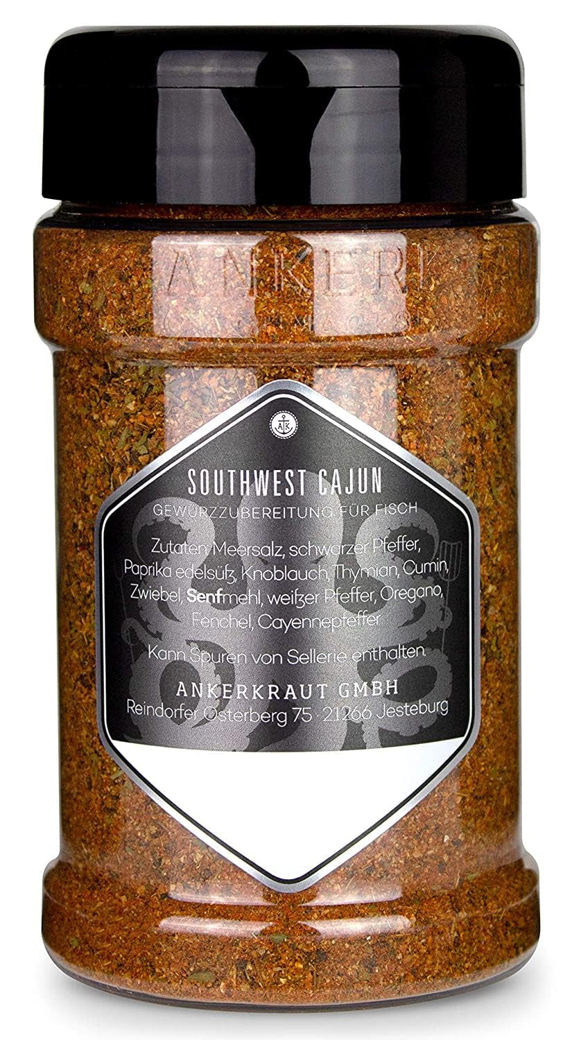 Ankerkraut Southwest Cajun, BBQ Rub Gewürzmischung zum Zubereiten von Gumbos und Jambalaya Gerichten, 170g in Streuer