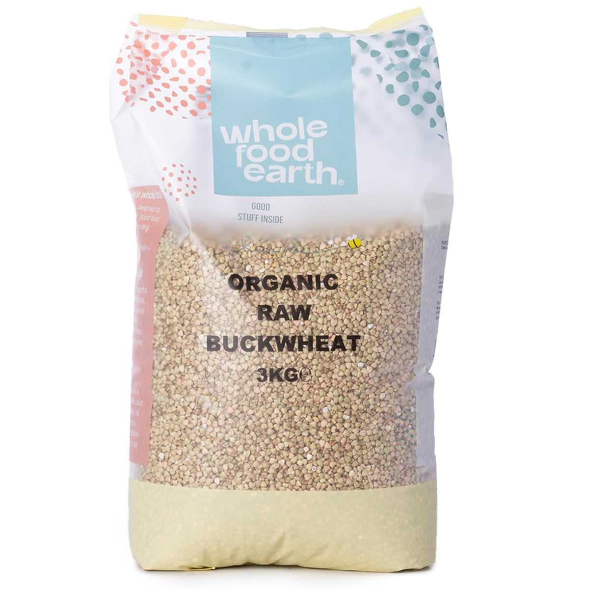 Wholefood Earth Bio-Buchweizen – 3 kg – gentechnikfrei – vegan – reich an Ballaststoffen – aus kontrolliert biologischem Anbau