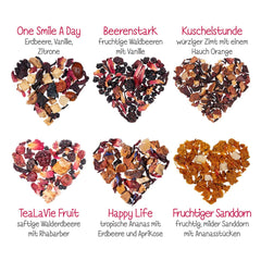 Tealavie Set cadou cu 6 ceaiuri de fructe (60 g) Set de probă Cutie cadou Idei de cadouri de mulțumire pentru femei Colege Ziua Mamei 2024