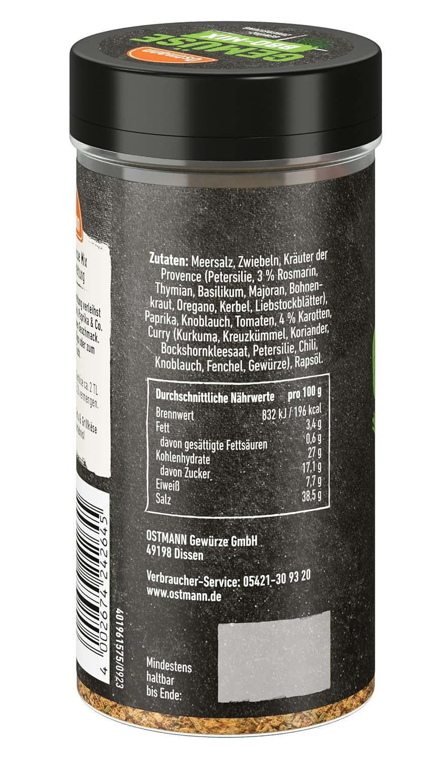 Ostmann Gewürze - Gemüse BBQ Mix | Gewürzzubereitung für Gemüse | Mediterrane Kräuternote für Grillgemüse, Tofu und Co. | 120 g in ein Sieb geben