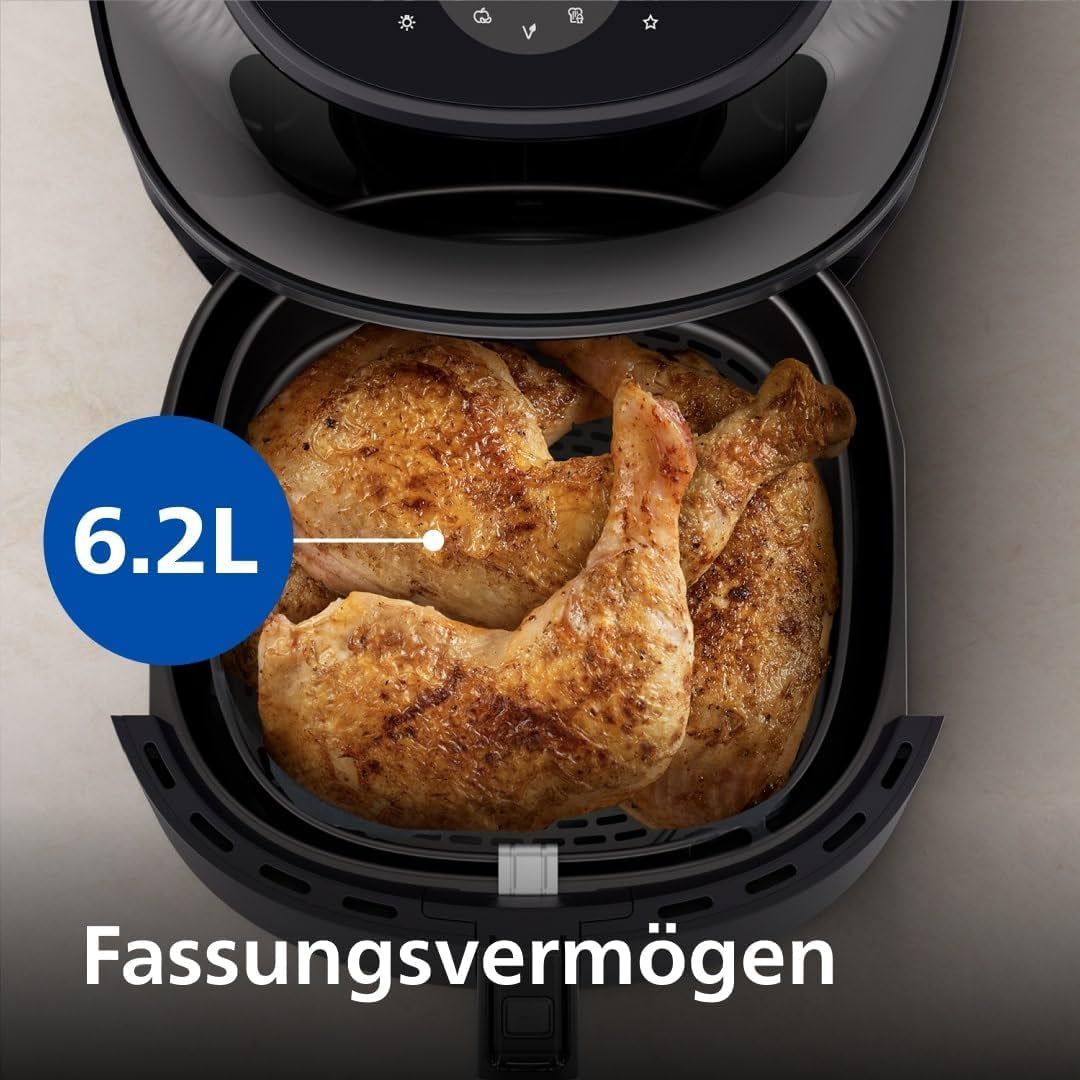 Philips Airfryer 3000 Serie 6,2 l, Kochfenster, 16 Kochfunktionen in 1, Rapidair Plus-Technologie, Fettentfernung, Rezeptanwendung Homeid Appliances Naty Shop
