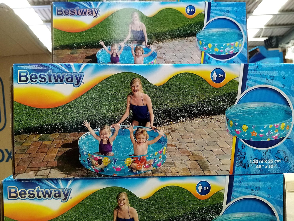 Kinderbecken Bestway FillN Fun, Sparking Sea, 122 x 25 cm, BW55028, Mehrfarbig, 122 x 122 x 25 cm