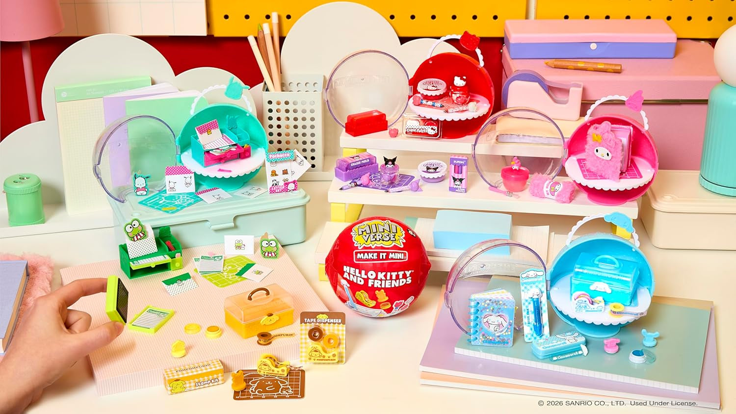 Miniverse MGA Make It Mini Hello Kitty and Friends Seria 3 – Mini obiecte de colecție, Sanrio, replici retro de papetărie, artizanat, DIY, pentru colecționari și copii cu vârsta de 8 ani și peste