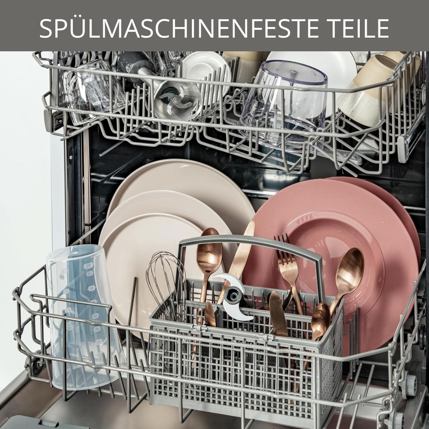 Krups Perfect Mix Standmixer HZ6568 | Mixer | 1000 Watt | Edelstahlfuß | 4 extra scharfe Messer | Powelix-Technologie | Schneebesen | 500 ml Zerkleiner | 800 ml Messbecher | Schwarz/Silber Kitchen Naty Shop