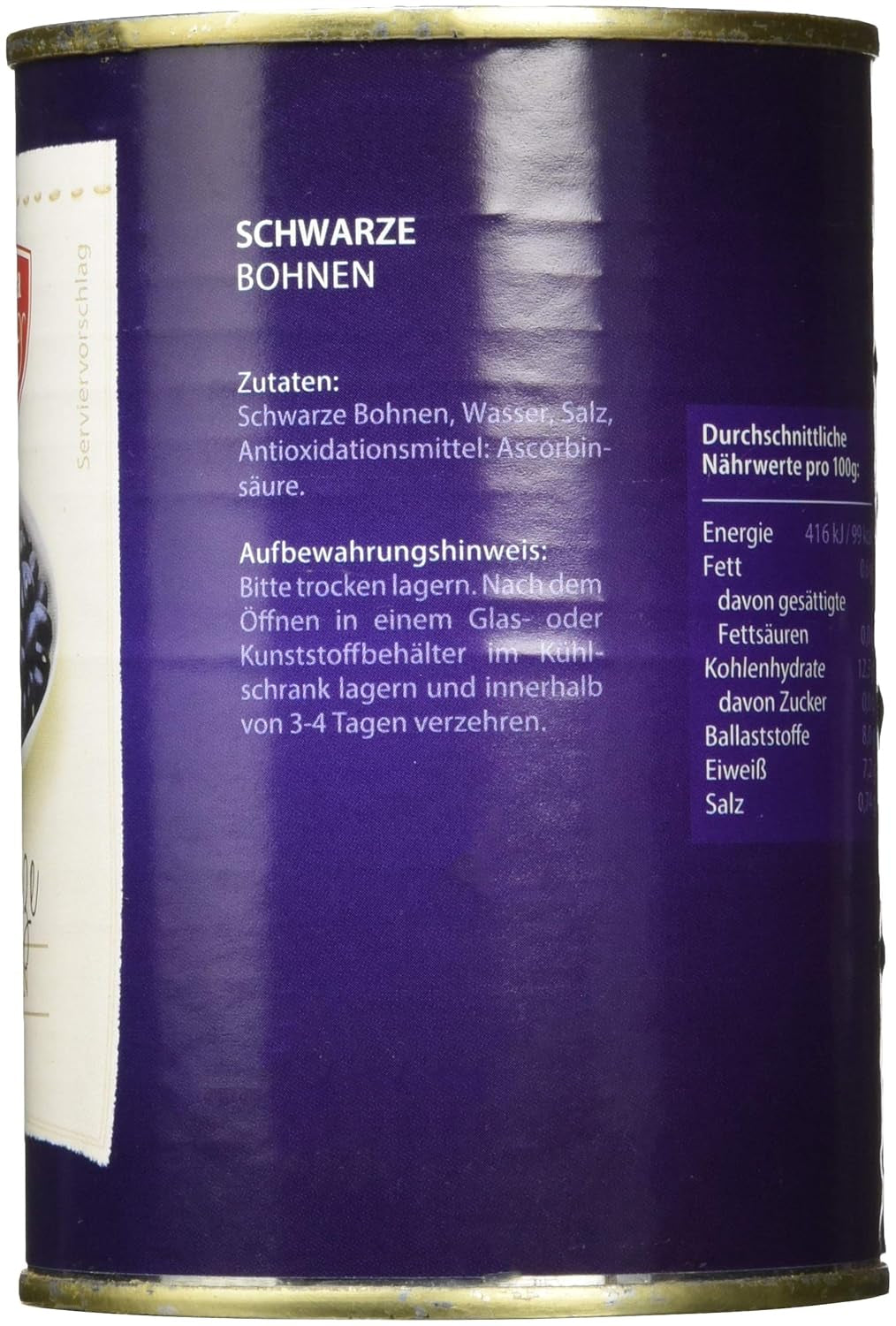 Schwarze Bohnen, 12er Packung (12 x 425 ml)