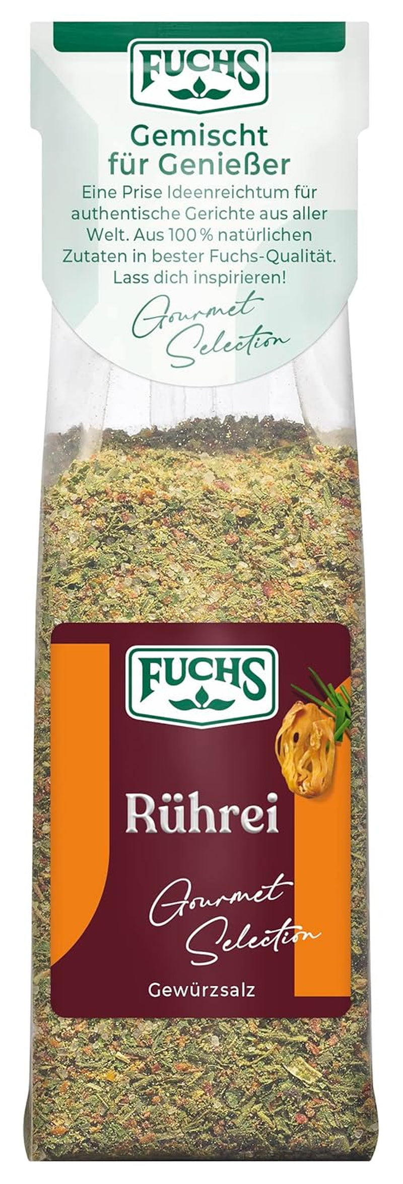 Fuchs Gourmet Selection Klassisch/Heimisch – Bratkartoffel Gewürzsalz, nachfüllbares Kartoffelgewürz, Salz zum Würzen von Brat- & Ofenkartoffeln, Pommes Frites & Co, vegan, 70 g