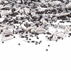 Streusel Glück Black Beauty, Mix Sprinkles Silver - Schwarz, 90 Gramm Sprinkles Naty Shop