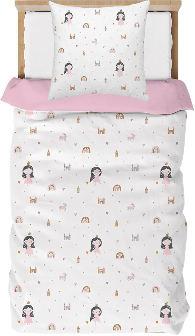 Lenjerie de pat pentru fetite, diverse modele specifice, microfibre din poliester Lenjerie de pat - copii Naty Shop Prințesă 100X135 Cm