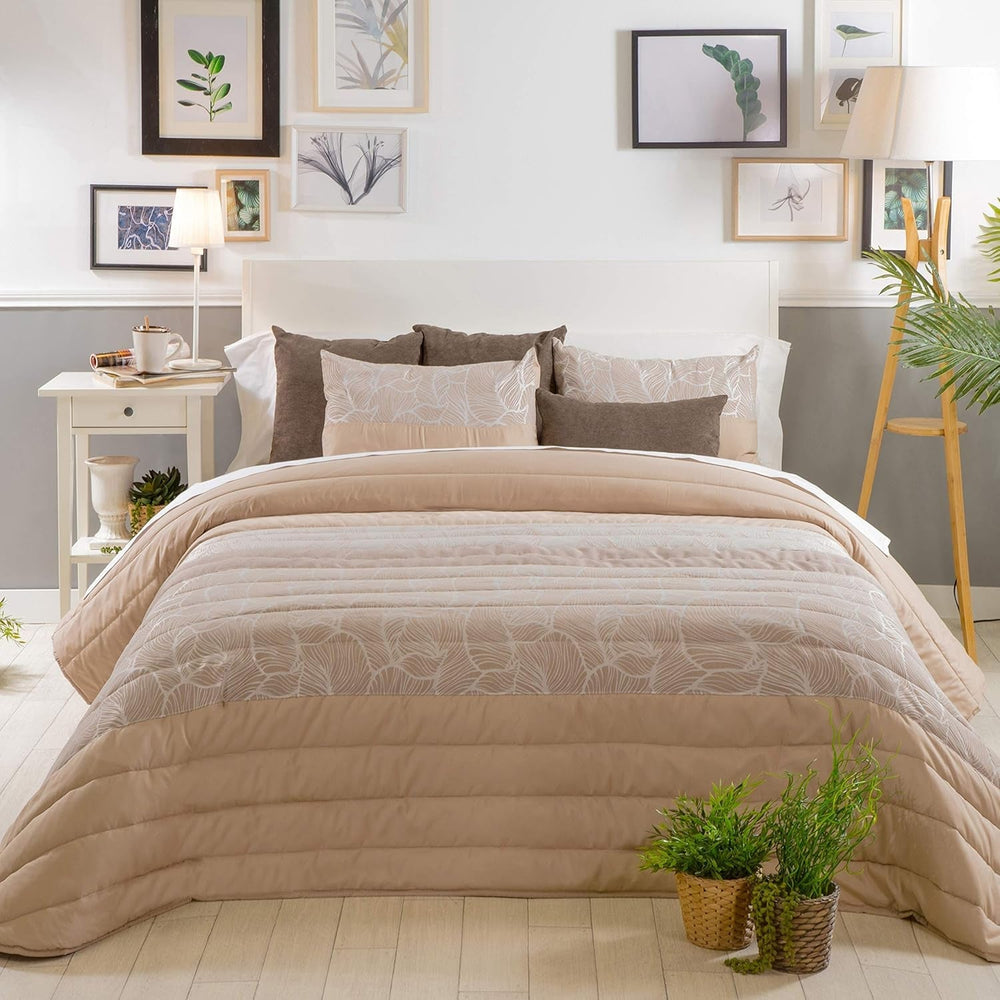 Decke Sancarlos Spring 1, cremefarben, für Betten mit einer Breite von 105 cm Steppdecken und Steppdecken Naty Shop Cremefarbenes Bett mit einer Breite von 105 cm