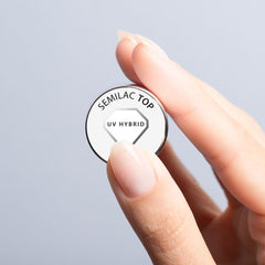 Semilac Top Coat Nagellack 7 ml, innovativ, UV/LED, Hybrid-Nagellack, glänzendes Finish, schützt, transparent