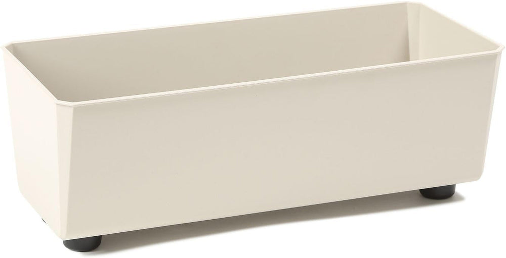 Jardinieră dreptunghiulară LAMELA cu picioare elegante – Ghiveci gri cu aspect de beton, fabricat din plastic robust, 37x17 cm, 6L – Rezistent la intemperii și ușor de curățat – Pentru interior și exterior