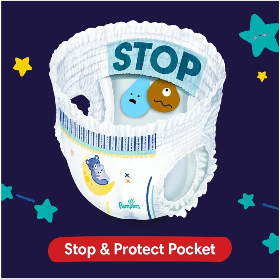 Pampers – Rutschfeste Baby-Nachthemden – Größe 6 – Kleinpackung – 30 Stück – 15+ kg