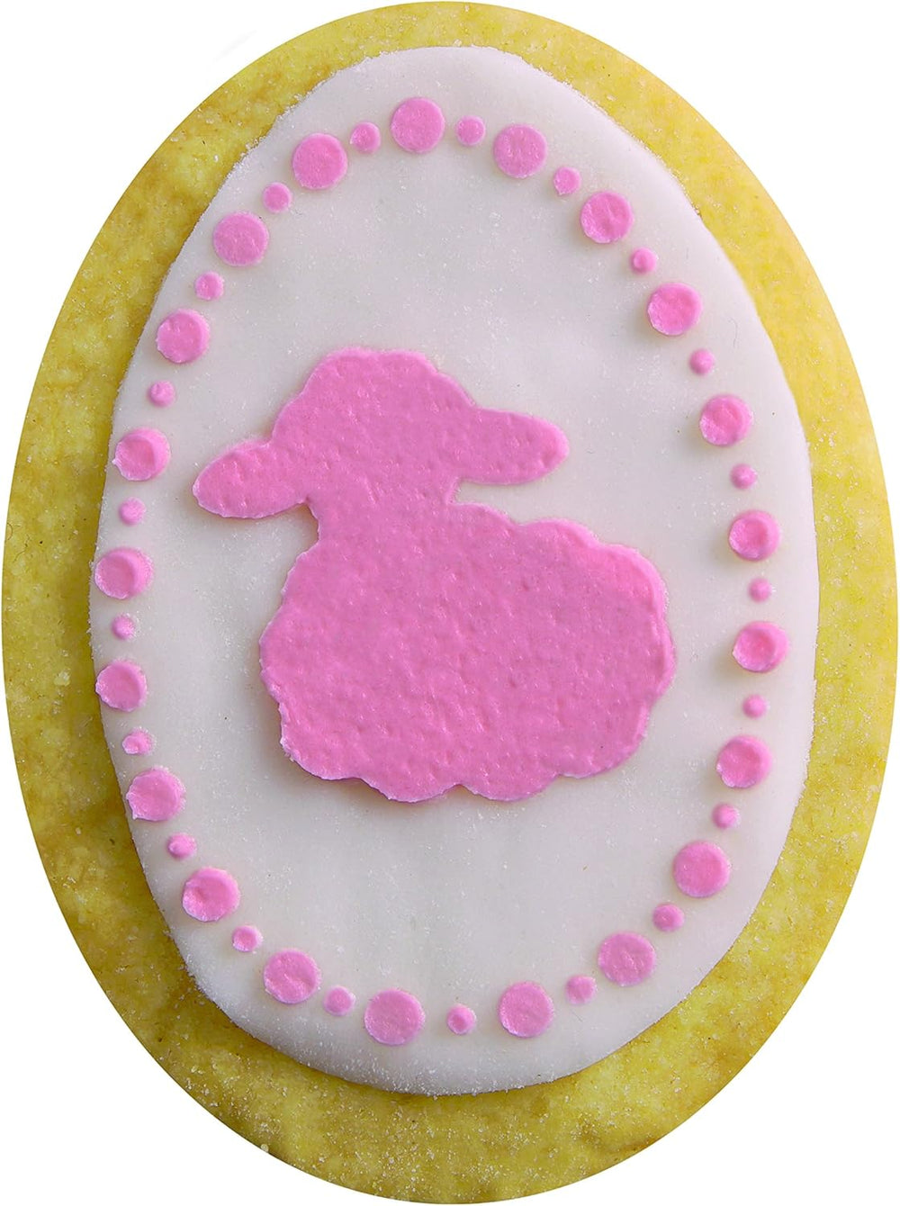 Dr. Oetker Ei-Ausstecher inkl. 4 Deko-Schablonen aus der Serie „Goldiges Ostern“, Keks- und Plätzchenform (Farbe: Silber, Weiß), Menge: 1 x 5er Set