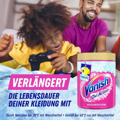 Vanish Oxi Action Powder Pink – 1 x 1,65 kg – Pulver zum Entfernen von Flecken und zur Verbesserung der Wäsche ohne Chlor – für farbige Wäsche. Waschmittel Naty Shop