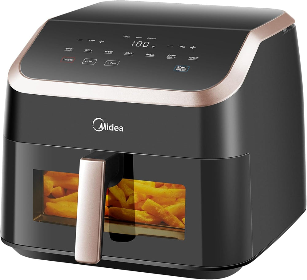 Midea Heißluftfritteuse 2L, 1150W Airfryer, ölfrei, Heißluftfritteuse, automatische Abschaltfunktion Haushaltsgeräte Naty Shop 9L
