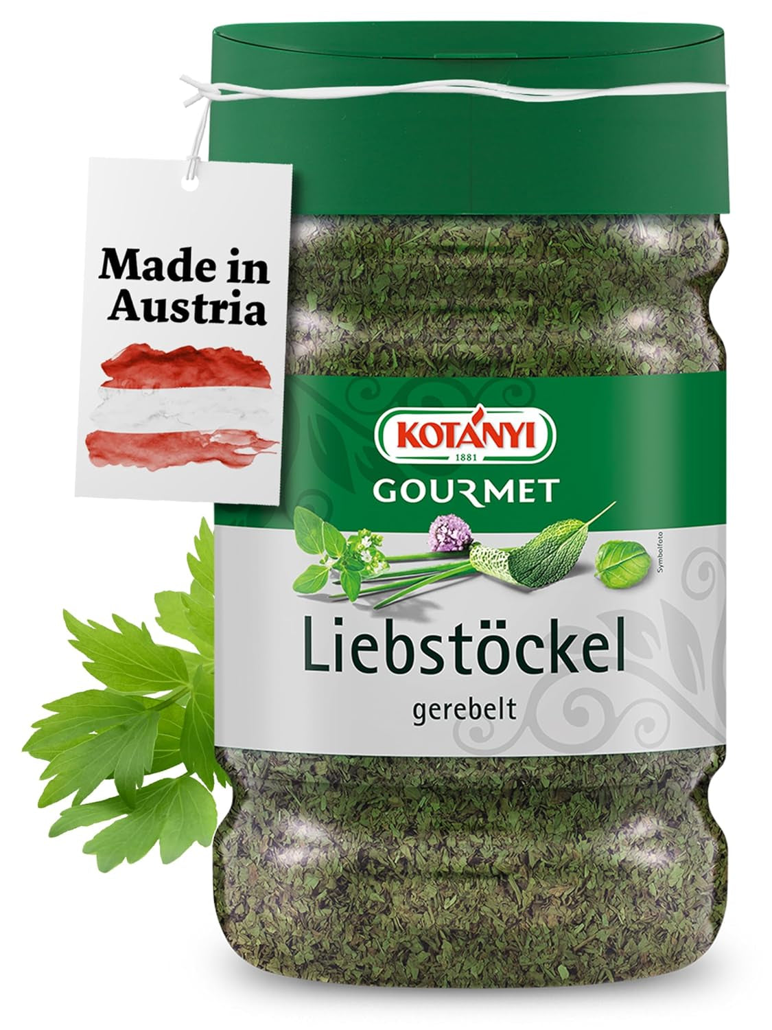 Kotanyi Liebstöckel gerebelt, Gewürze für Großverbraucher und Gastronomie, 1200 ml, 160 g
