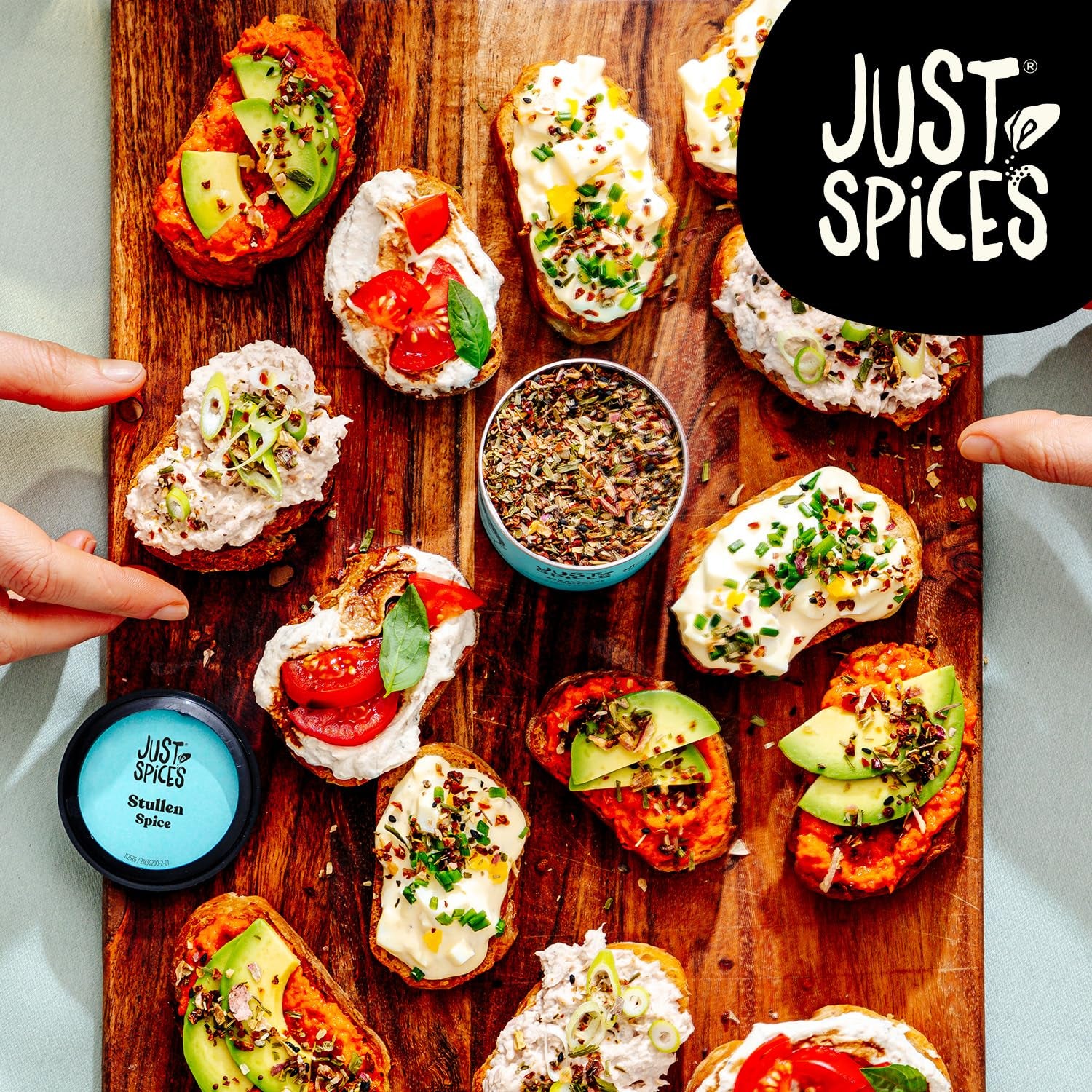 Just Spices Stullen Spice I Würze belegte Brote mit 13 leckeren Zutaten in einem Gewürzmix I Gewürzdose, 50 g