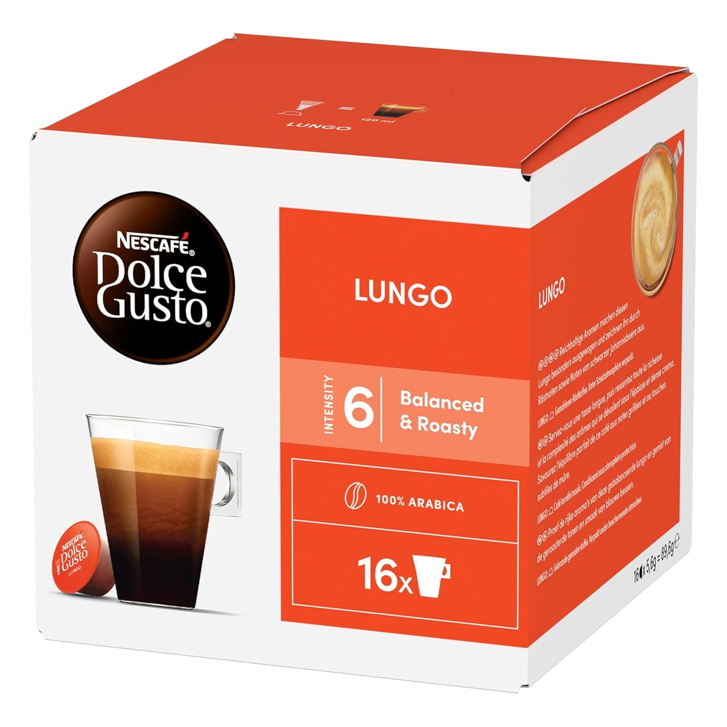 NESCAFÉ DOLCE GUSTO Lungo Kaffeekapseln 3er Pack (3 x 16 Kapseln)