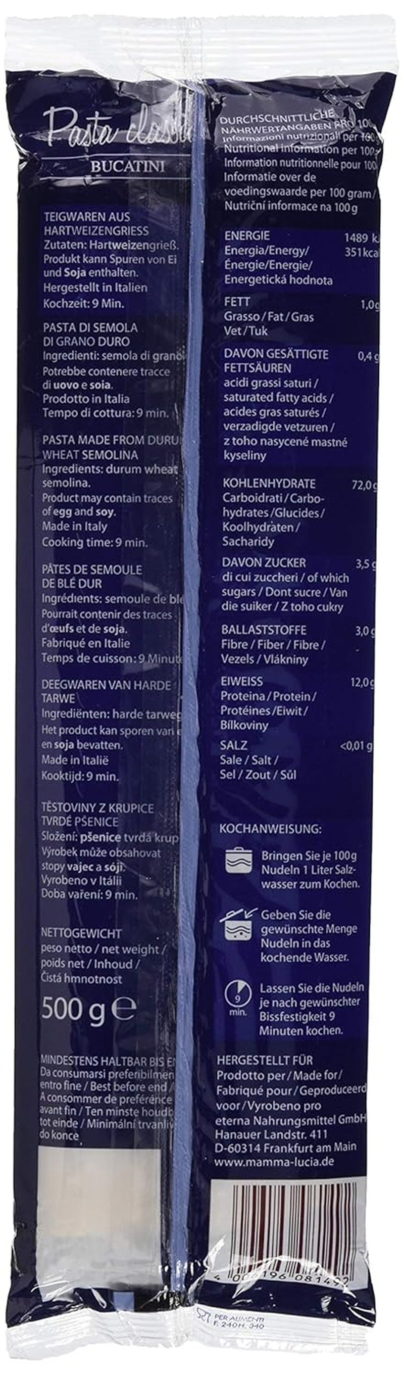 Pasta Bucatini - Makkaroni, 20er Pack (20 x 500 g)