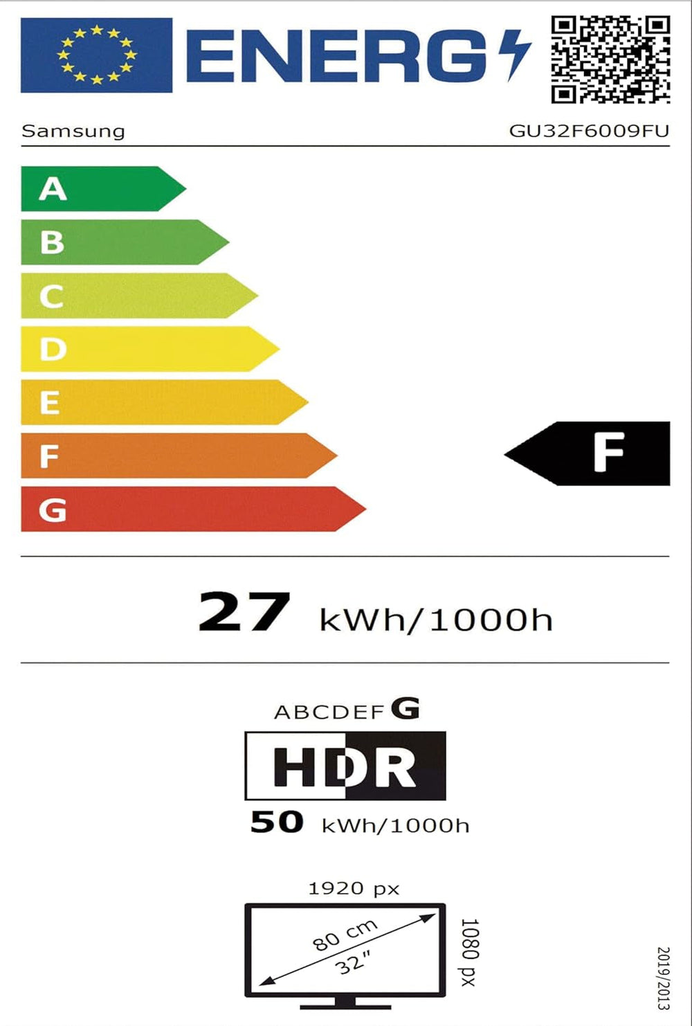 Televizor LED cu ecran plat Samsung Full HD F6009F de 32 inch (81 cm), tehnologie PurColor, HDR, urmărire obiecte, Sound Lite, securitate Knox, Tizen cu interfață unică, Smart TV, conținut gratuit nelimitat