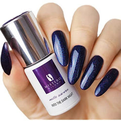Mistero Milano UV-Glitzer-Nagellack – LED-Nagellack – Glitzer-Hybrid – volle Deckkraft – 7 ml. Into the Dark Night