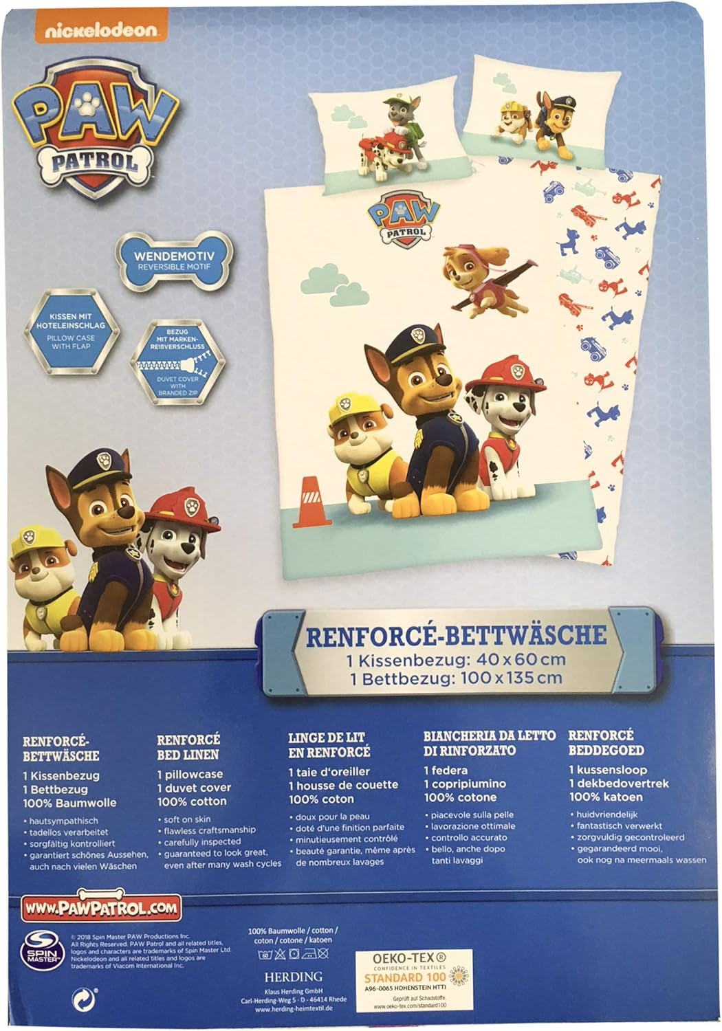 PAW Patrol Kinderbettwäsche-Set, wendbar Bettwäsche – Kinder Naty Shop