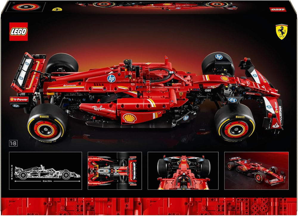 LEGO Technic Ferrari SF-24 F1 Race Car - Mașină model pentru adulți - Set Formula 1 de colecție - Motor V6, cutie de viteze, direcție și DRS la scara 1:8 - Cadou pentru fanii sporturilor cu motor și ai mașinilor de curse 42207 Seturi de constructie Besuche den LEGO-Store