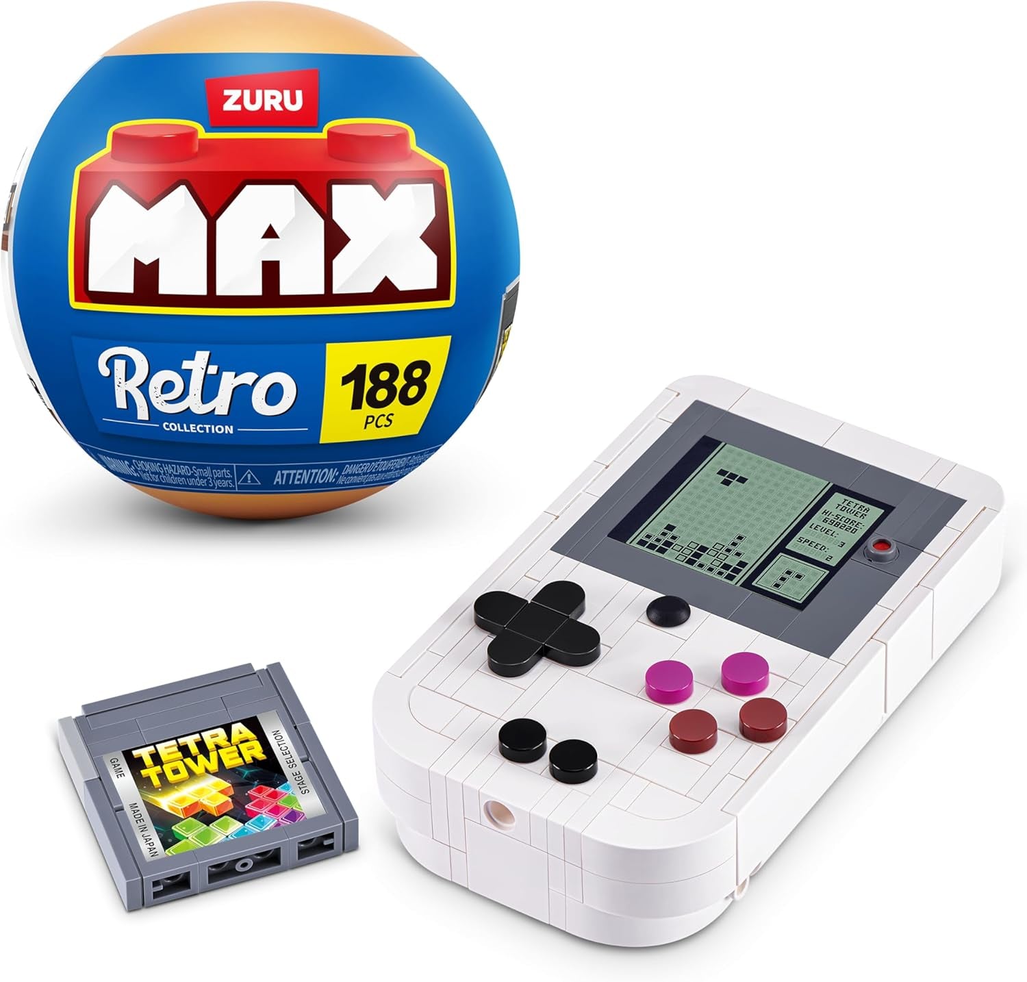 Max Build More Premium Retro Serie 2 (Camera & Handheld-Spielkonsole) von ZURU – Unboxing-Spielzeug & Klemmbausteine ​​​​Sammelfiguren Minis mit bis zu 340Teilen, 4 Retro Designs zum Bauen & Ausstellen