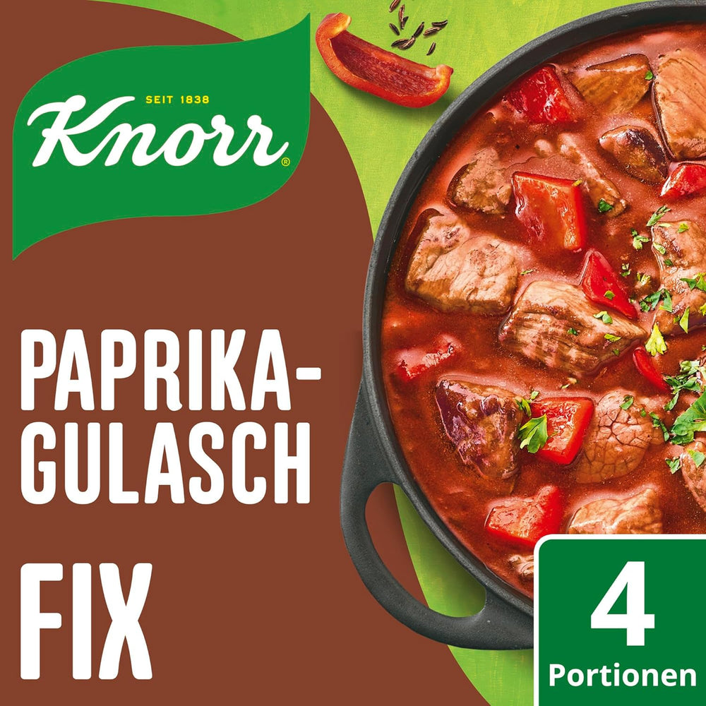 Knorr Fix Würzmischung Paprika-Gulasch für ein leckeres Fleischgericht mit natürlichen Zutaten 4 Portionen