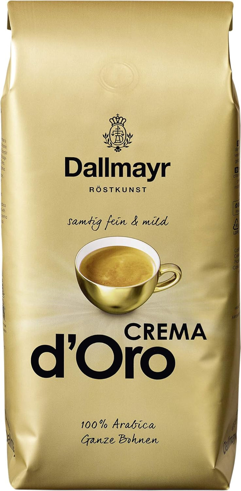 Crema d'Oro Cafea Catifelată, Blândă și Fină Pachet de 8 Boabe (8x1000g) - Arabica