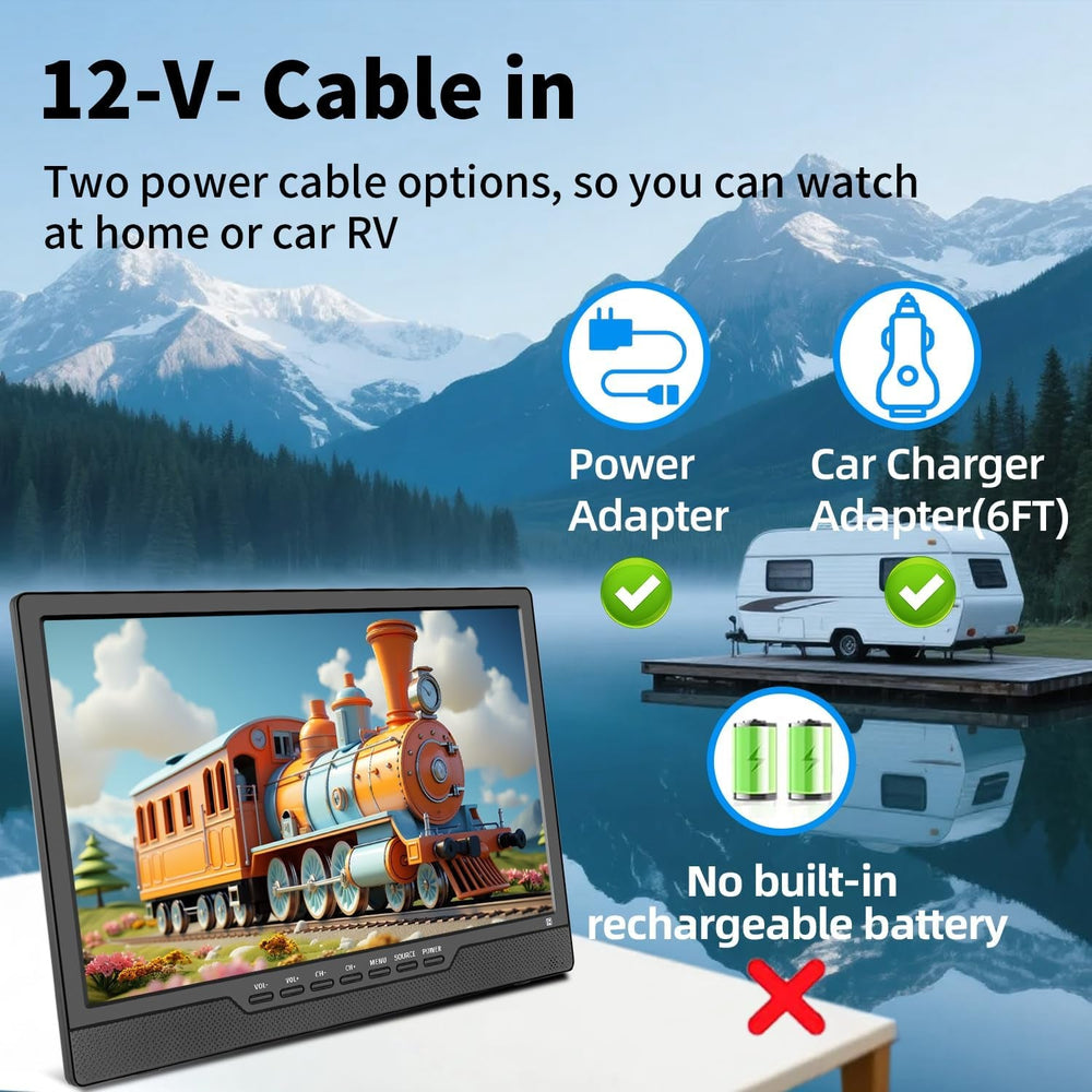 Televizor LED HD de 14 inch, televizor mic cu intrare HDMI, tuner digital încorporat/HDMI/USB/DC-12IN pentru dormitor, bucătărie, rulotă – telecomandă inclusă