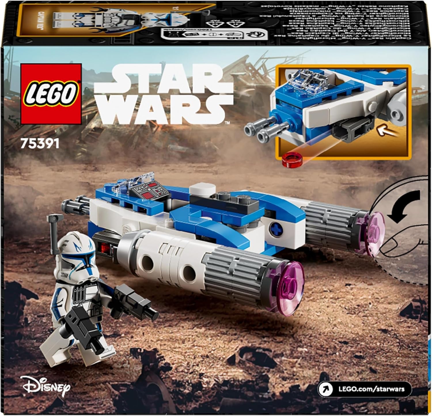 LEGO Star Wars Captain Rex Y-Wing Microfighter Bausteine, Raumschiff-Geschenkidee zum Sammeln für Jungen und Mädchen ab 6 Jahren, 75391 Bausets. Besuchen Sie den LEGO-Store