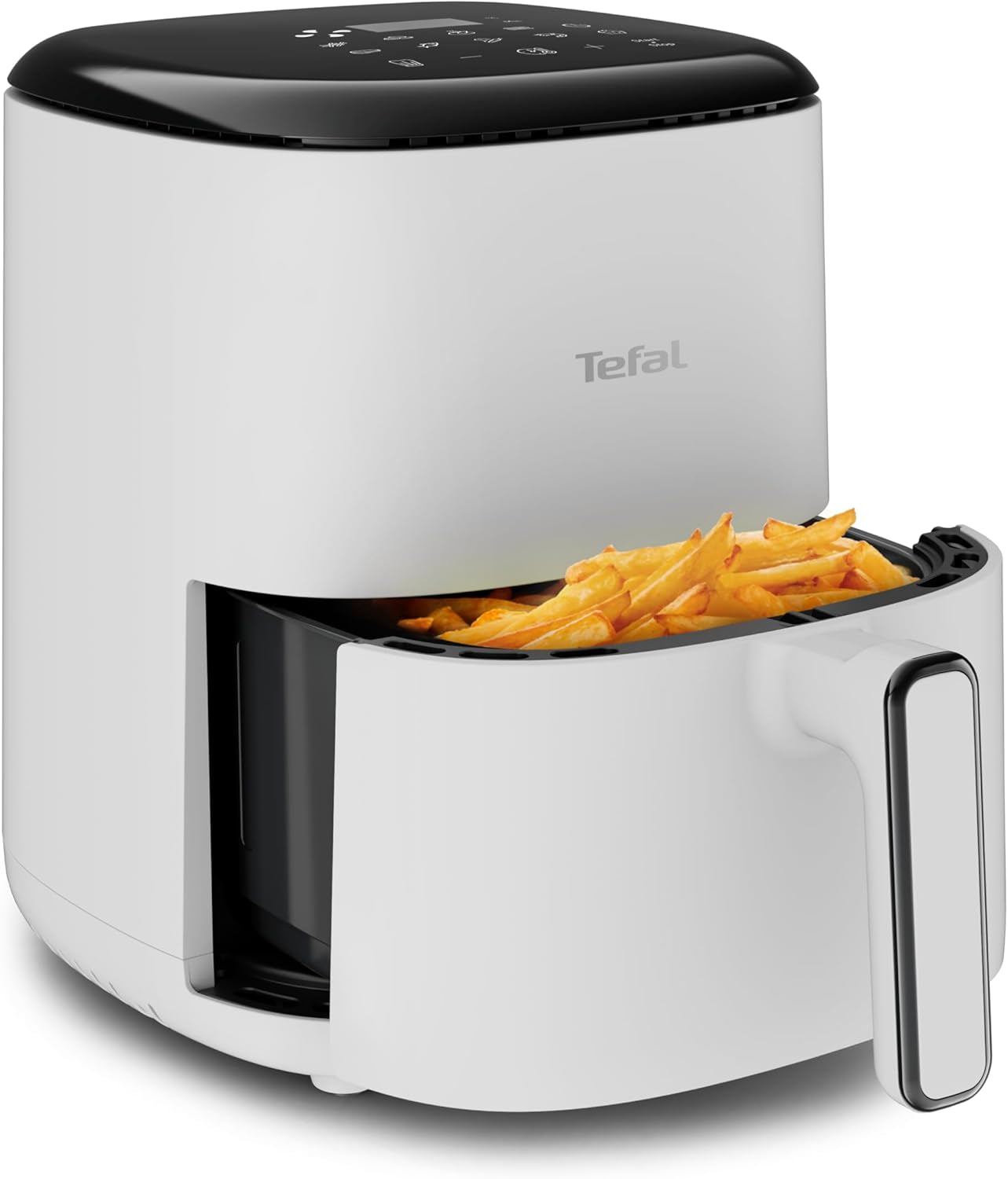 Tefal Easy Fry Max EY2458, 5 Liter, Heißluftfritteuse, 10 automatische Kochprogramme, digitaler Touchscreen Haushaltsgeräte Naty Shop Hellgrau Single – Ohne Fenster 3L