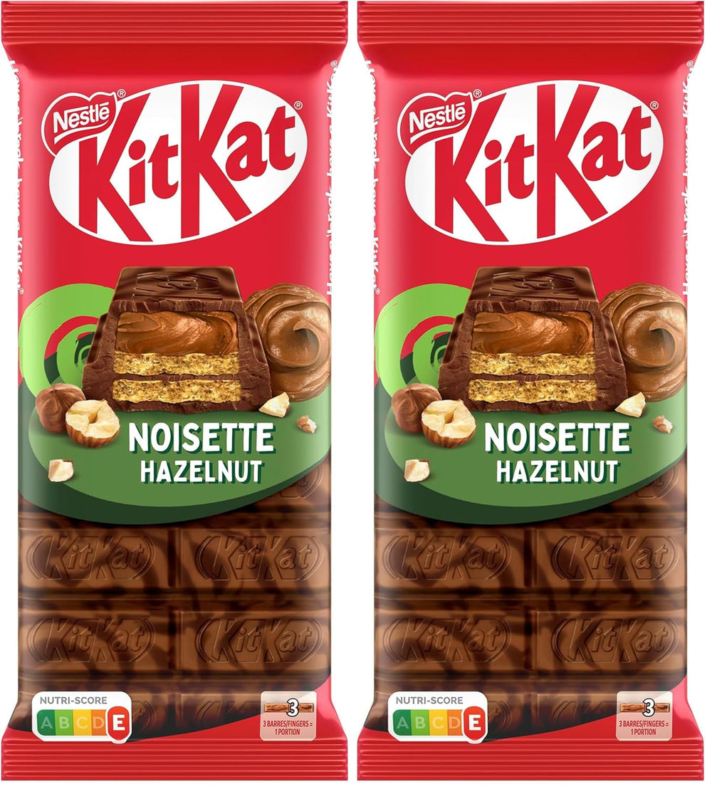 Nestlé Haselnussriegel, knusprige Waffeln mit cremiger Haselnussfüllung und marmorierter Schokoladenhülle, 2er-Pack (1 x 99 g)