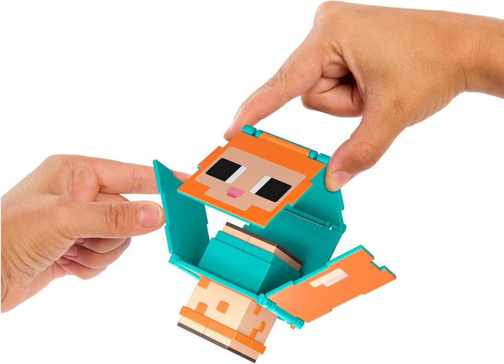 Mattel Minecraft Flippin' Figs Oaie și pui 2-Pack cu figuri de joacă 2-in-1, capete mari și design Pixel HXK17 Action figures Naty Shop