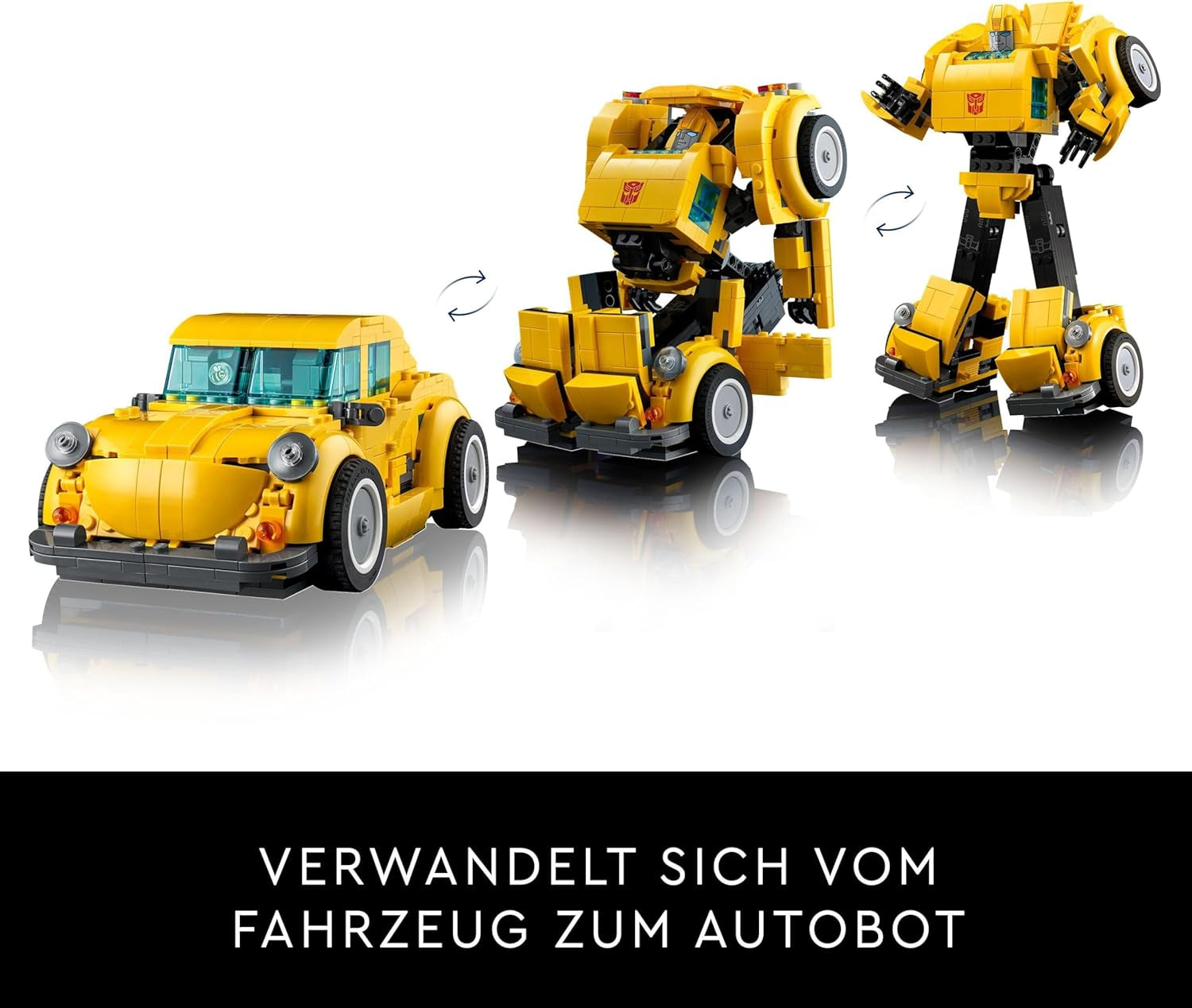LEGO Icons Transformers Bumblebee, Roboter-Actionfigur zum Sammeln für Erwachsene, Filmbauset für Science-Fiction-Fans, kann in ein Auto verwandelt werden, Abenteuerspielzeug 10338 Bausätze Besuchen Sie den LEGO-Store