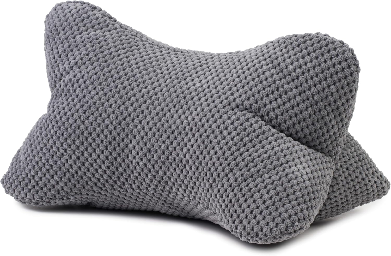 Pernă de citit Gözze - Sven, pernă de gât cu aspect texturat, pernă de citit și relaxare pentru gât și spate, 40 x 25 cm - Taupe