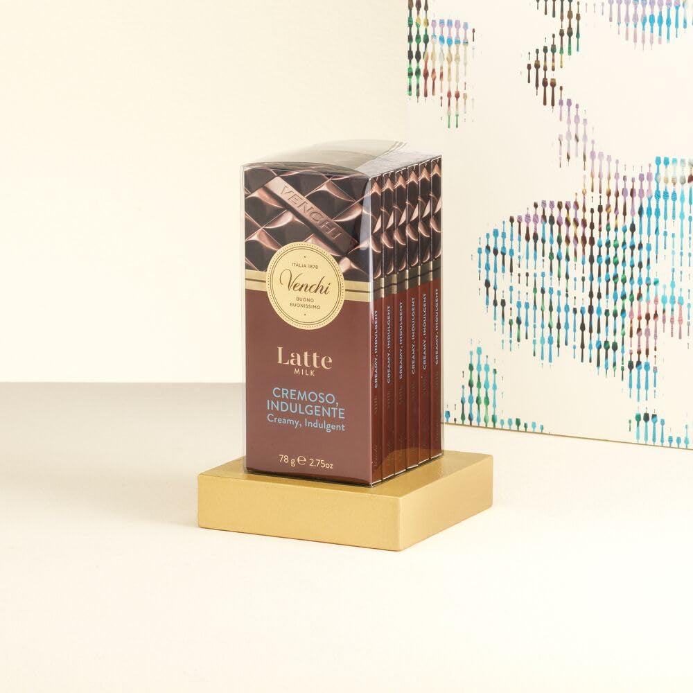 Venchi – Set mit 6 verschiedenen Milchschokoladenriegeln, 468 g – glutenfrei – Geschenkidee