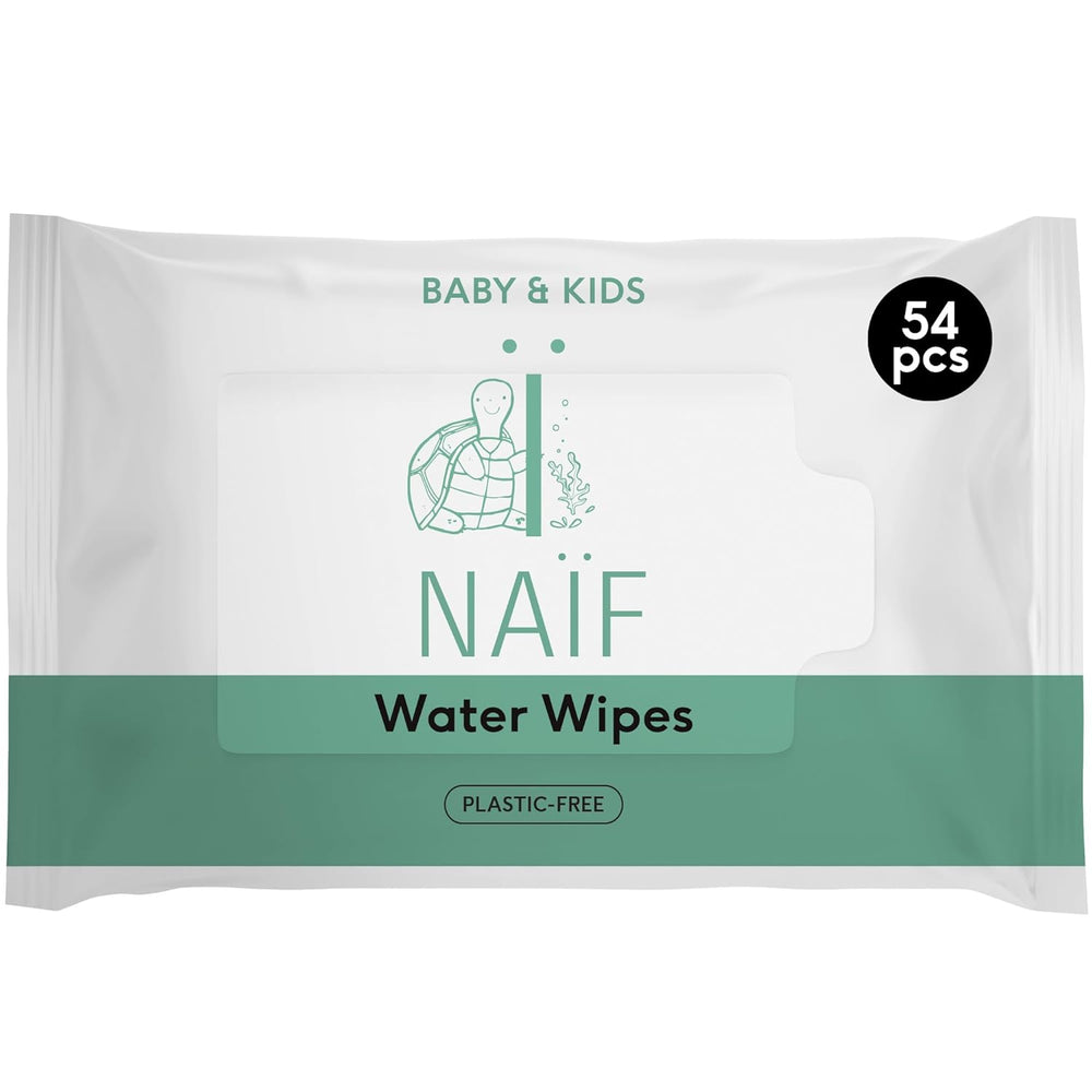 Naïf Baby-Feuchttücher ohne Plastik, 54 Stück (1 Packung x 54 Stück) – für Po, Körper und Gesicht des Babys – natürliche Inhaltsstoffe