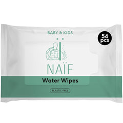 Naïf Baby-Feuchttücher ohne Plastik, 54 Stück (1 Packung x 54 Stück) – für Po, Körper und Gesicht des Babys – natürliche Inhaltsstoffe