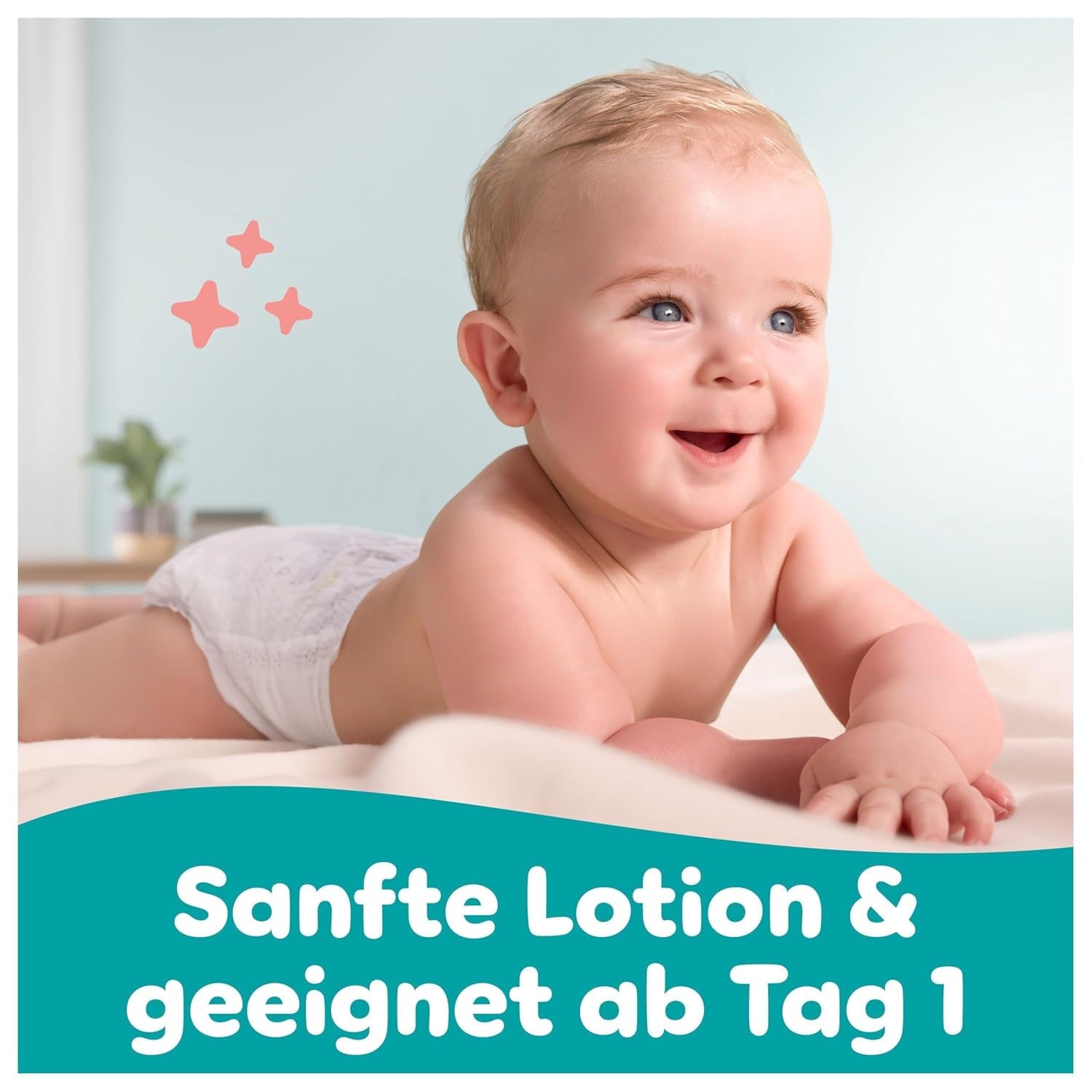 Pampers Sensitive Wet Wipes, 6 Packungen à 80 Tücher = 480 Tücher, parfümfrei, für sanfte, schonende Reinigung